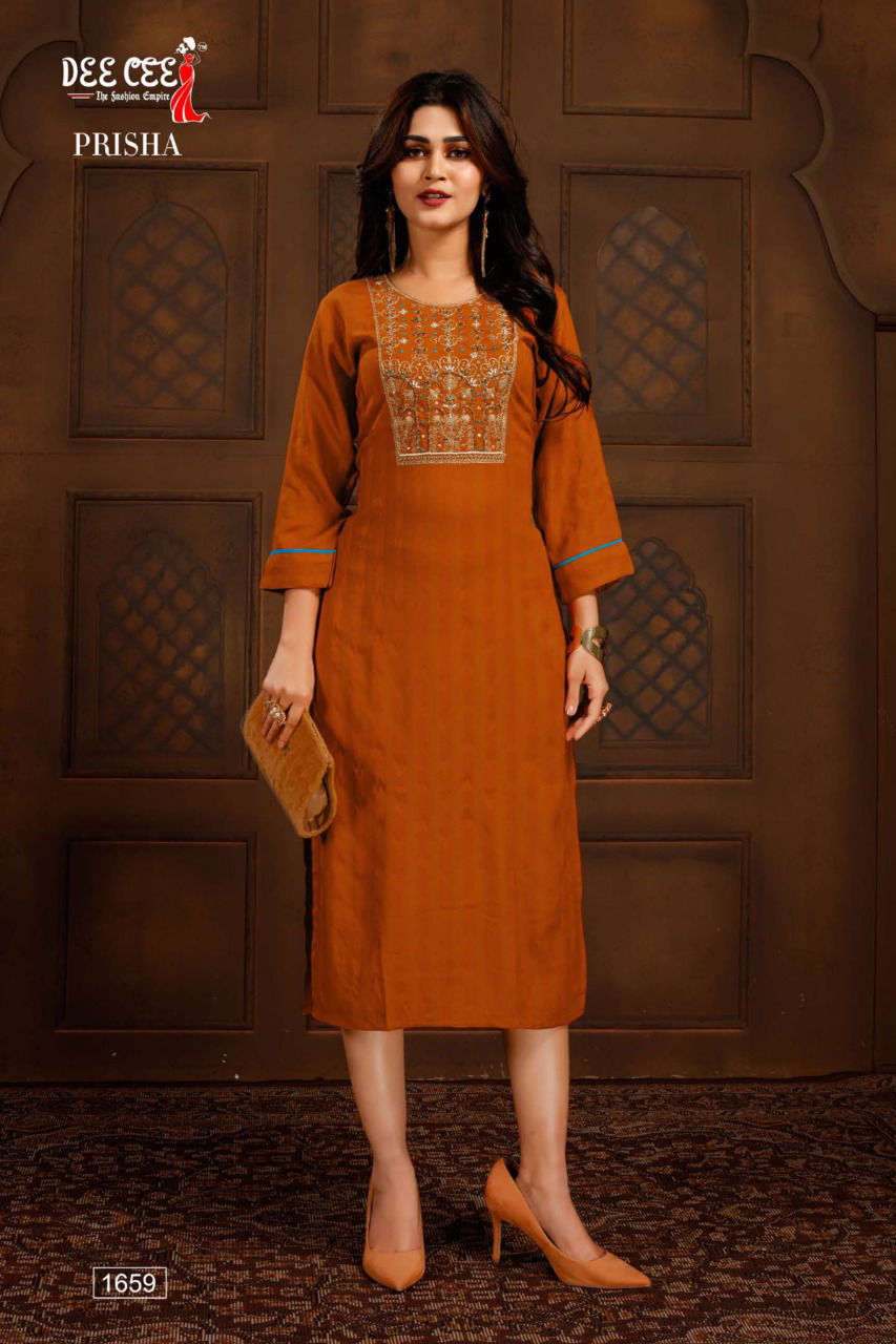Deecee Prisha Rayon Fancy Party Wear Designer Stylish Kurti Collection